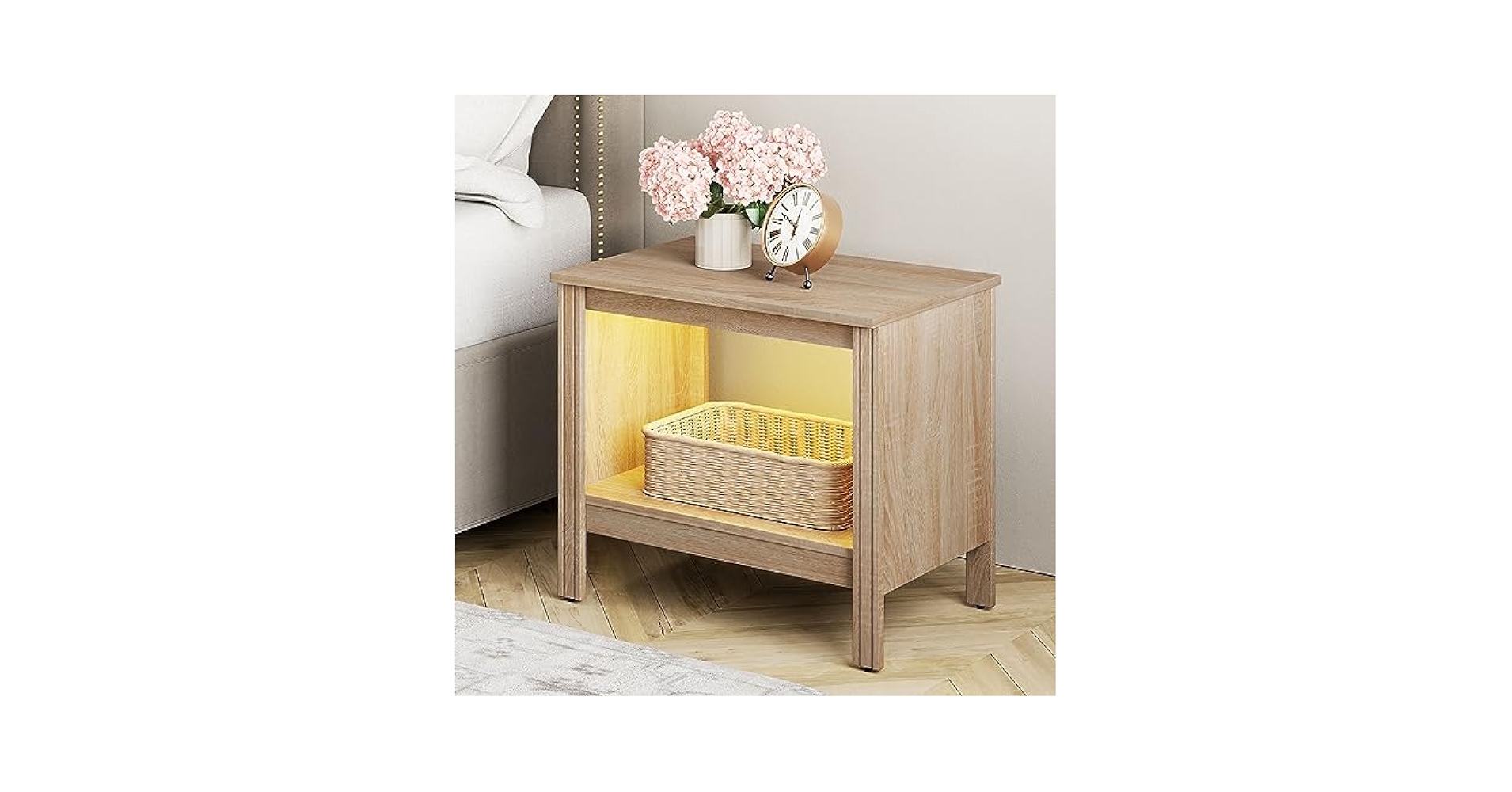 Amazon.com: WAMPAT LED Side Table Nightstand for Bedroom